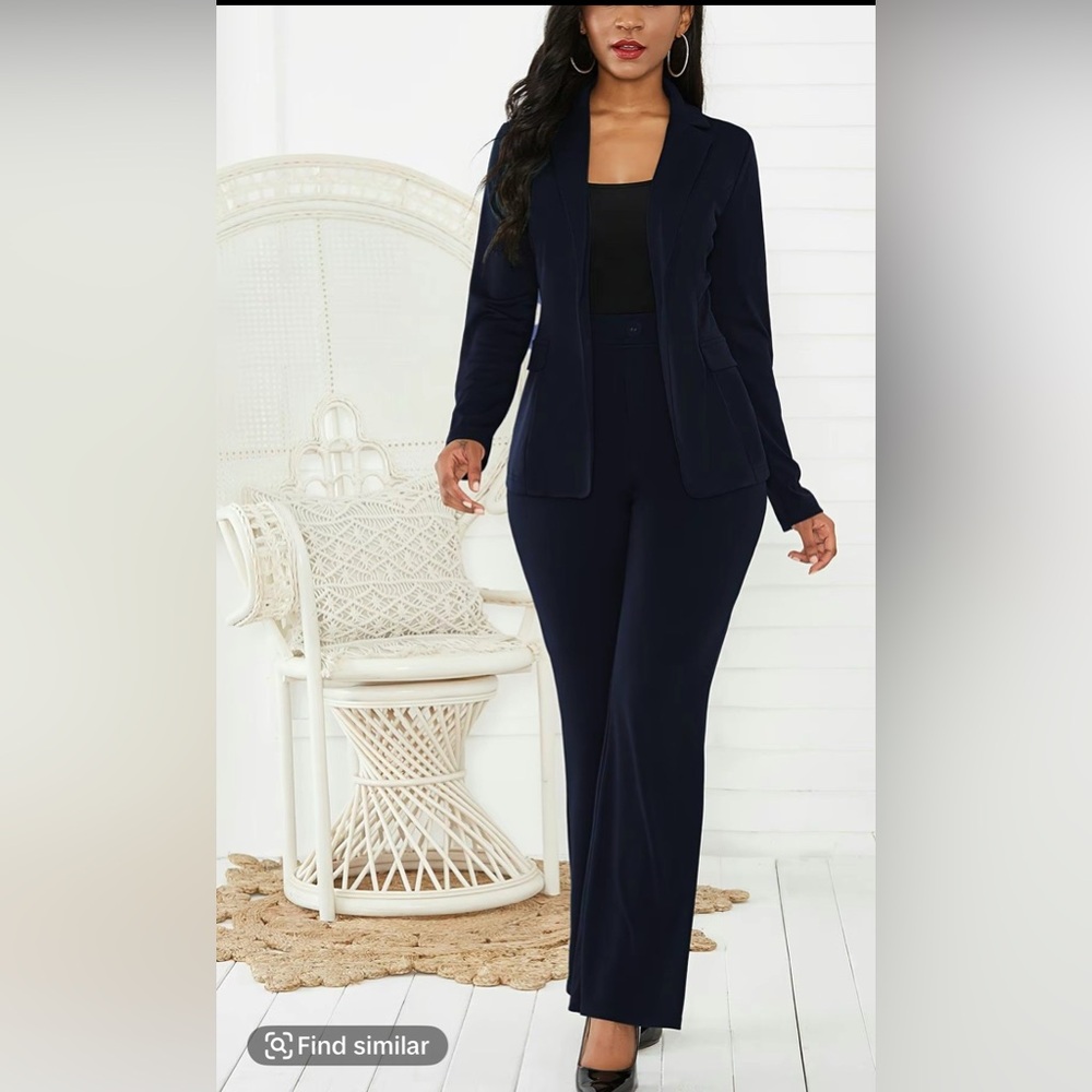Elegant Navy Women's Pantsuit